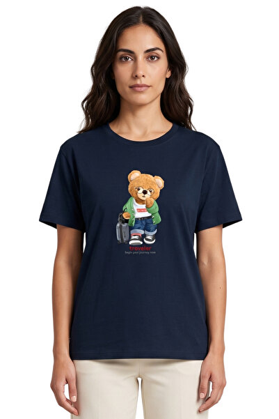 DK DAKSEL Tricou unisex cu ochelari de vedere „Traveler” cu imprimeu supradim...