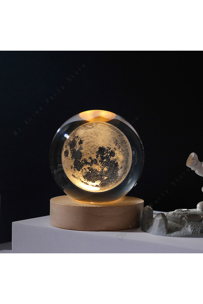 Choice USB Plug Moon Unique 3D Crystal Ball Night Light Led Lamp Bedside Tabl...