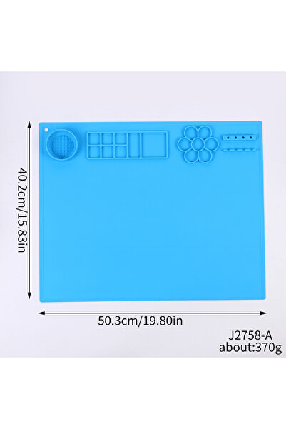 Choice Blue Silicone Painting Mat Kids Art Crafts Pads with Cup and Paint Bru...