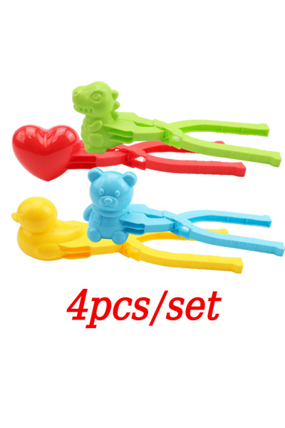 Choice YRX4-02 4-Pack Assorted Snowball Claws Plastic Duck Snowman Heart Chri...