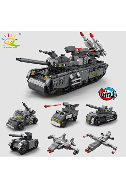 Choice no box HUIQIBAO Tank 648pcs 6in1 Building Blocks Set Truck Plane Army ...