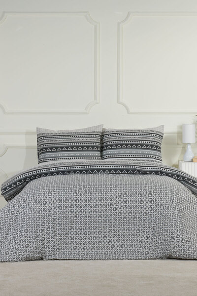 Elart Bruno Duvet Cover Set Single Fitted Sheet (160X220 cm) Gray