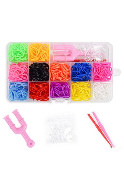 Choice about 600pcs Elastic Rubber Bands DIY Tool Set Colorful Weave Machine ...