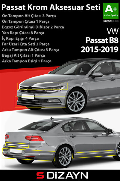 S Dizayn S-Dizayn VW Passat B8 Krom Aksesuar Seti Full A+Kalite 7617ST2