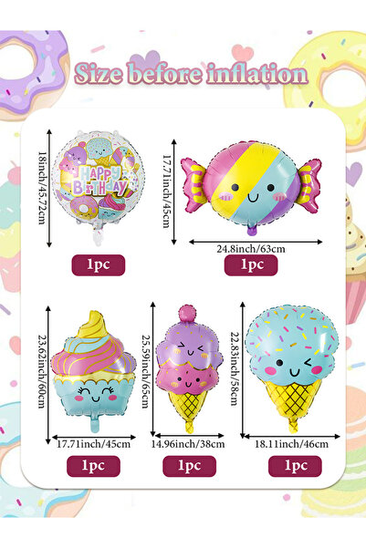 Choice Other balloon set 5pcs Ice Cream Candy Popsicle Dessert Aluminum Film ...