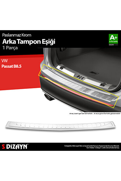 S Dizayn S-Dizayn VW Passat B8.5 Krom Arka Tampon Eşiği 2019-2023 7619020
