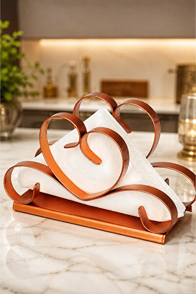 VENON Home Love Napkin Holder Bronze Metal Triangle Napkin Holder Tabletop Pr...