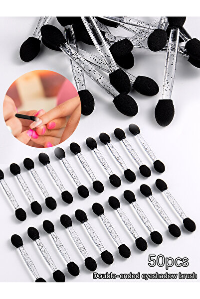 Choice YYL04 50pcs Nail Art Brush Double Sided Chrome Pink Black Multifunctio...
