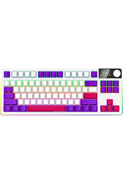 LORGAR Tastatură wireless KBP70TKLW, LED RGB, USB/USB, Wireless, Bluetooth, Albă