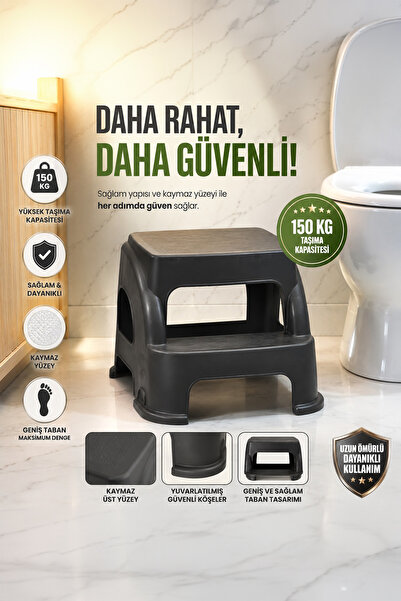 Porsima AK-642 Basamaklı Tabure Mutfak Merdiveni Katlı Basamak Merdiven Tabur...