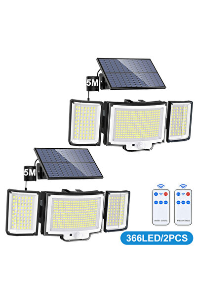 Choice3 366LED 2PCS New 366LED Solar Outdoor Lights Solar Powered Security Li...