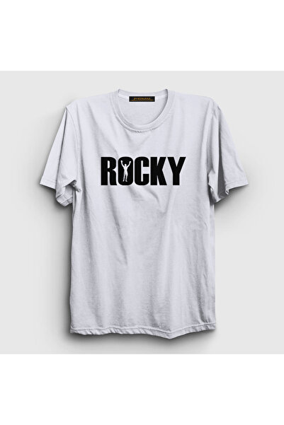 Presmono Unisex beli logo film Rocky T-shirt 249777tt
