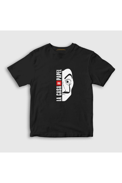 Presmono Unisex Kids Black Mask V2 La Casa De Papel T-shirt197642tt