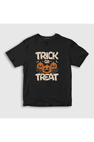 Presmono Crna unisex dečja T-shirt - Trick Or Treat V2, Halloween 501032tt