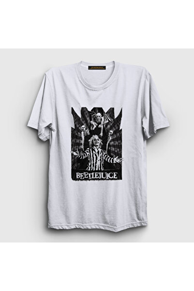 Presmono Unisex beli Tim Burton Beetlejuice T-shirt - 452847tt