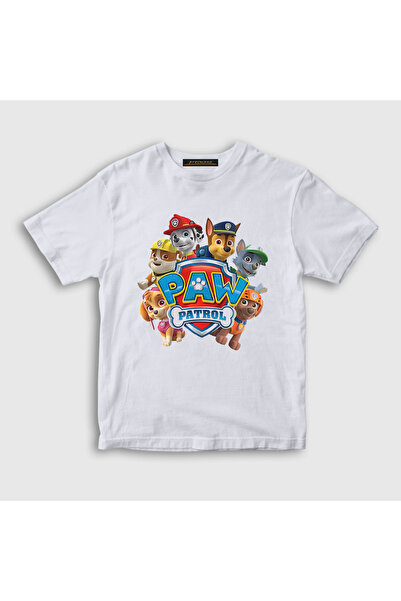 Presmono Unisex Kids White All Paw Patrol T-Shirt 557729Tt