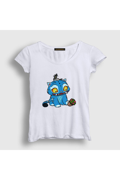 Presmono Women's White Blue Tiger V2 K Pop Demon Hunters T-Shirt 571109Tt
