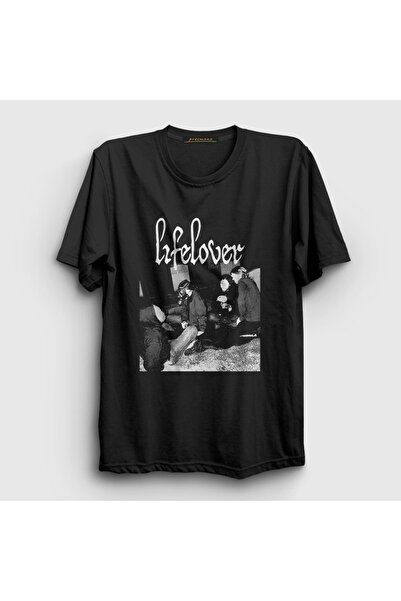 Presmono Unisex Black Graveyard Lifelover T-Shirt 452771Tt