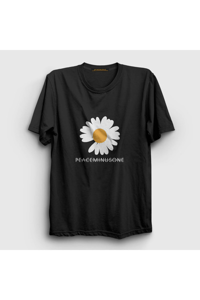 Presmono Unisex Black Daisy Peaceminusone G-Dragon T-Shirt 596700Tt