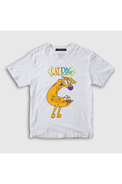 Presmono Unisex Kids White Cat Dog Cat Dog Dog T-Shirt 565997Tt