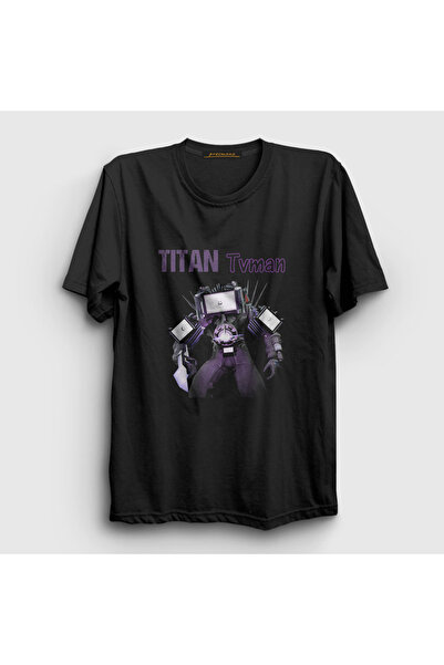 Presmono Tricou Unisex Negru Titan Tvman Skibidi Toilet 482740tt