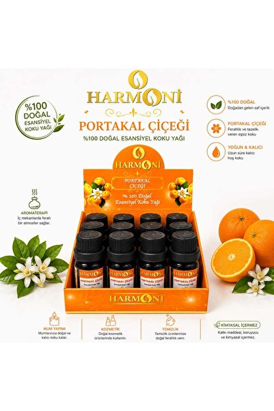 HARMONİ PORTAKAL Çiçeği Esansiyel Uçucu Koku 10ML 12'li Stant Difüzör Esansı ...