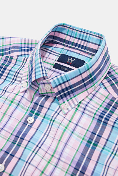 W Collection LİLA UZUN KOLLU KETEN GÖMLEK