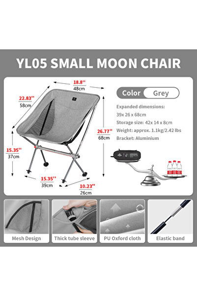 Naturehike S - Gray 2024 Camping Chair Ultralight High Load Folding Quick Bui...