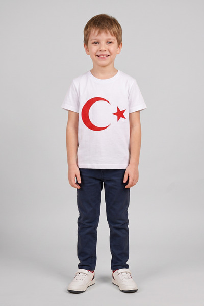 CRASSİ تي شيرت للأولاد مع علم (يُنصح بشراء مقاس أكبر)