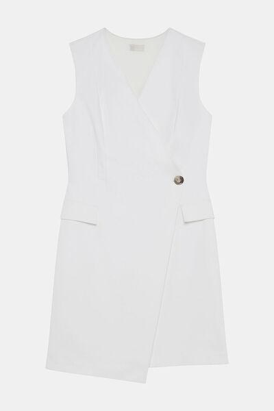 W Collection KIRIK BEYAZ KOLSUZ MİNİ ELBİSE