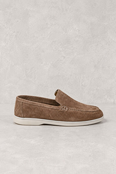 aladdin & sons Azure Bej Süet Hakiki Deri Erkek Loafer Ayakkabı