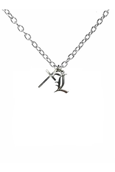Herşey Nota Death Note L Figürlü & Haç Sembollü Unisex Kolye – Gizemli ve Anl...