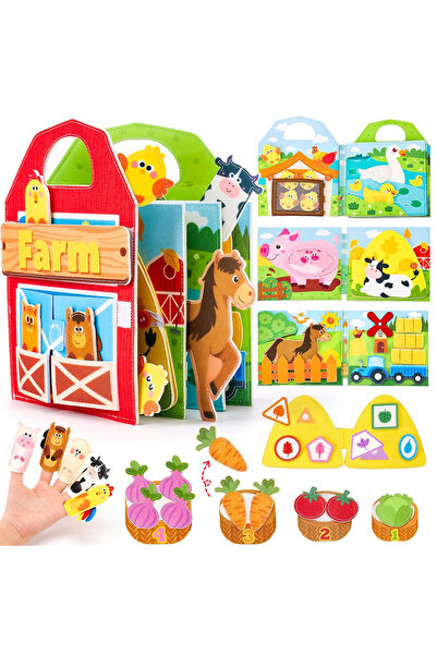 Choice Farm 3D Farm Busy Board Quiet Book Soft Felt Montessori Toy For Fine M...