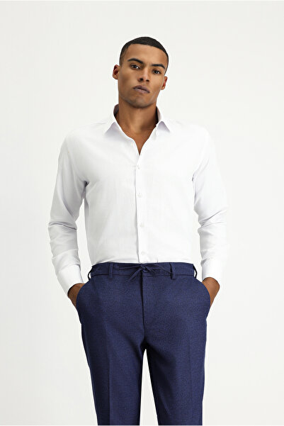 Kiğılı Long Sleeve Slim Fit Slim Fit Classic Patterned Cuffed Cotton Shirt