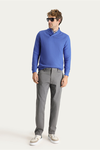 Kiğılı Relaxed Fit Comfortable Cut Lycra Satin Canvas / Chino Pants