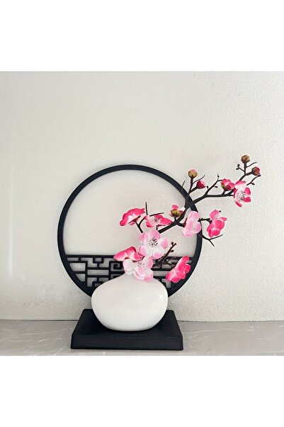 Choice5 Pink set New Chinese Style Black Screen Feng Shui Artificial Plum Blo...