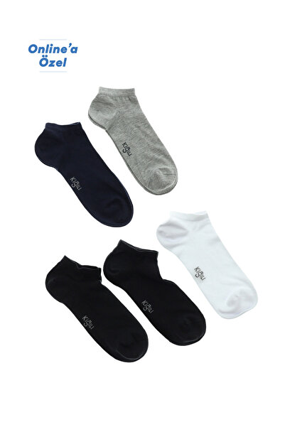 Kiğılı Set of 5 Cotton Stretch Fabric Flexible Stitch-Free Sports Socks