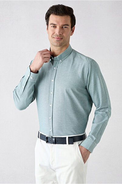 Kiğılı Long Sleeve Regular Fit Button down Collar Cotton Easy Iron Oxford 4 S...