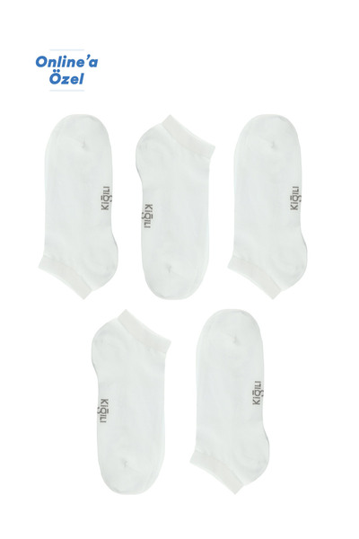 Kiğılı Set of 5 Cotton Stretch Fabric Flexible Stitch-Free Sports Socks