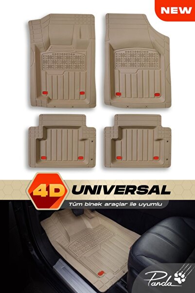 Panda Kılıf PANDA 4D UNIVERSAL OTO PASPAS TAKIMI – KAYMAZ, ŞAFT TÜNELLİ, DERİ...