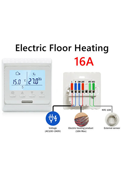 Choice1 AC100-240V Electric-No WiFi Programmable Floor Heating Thermostat 220...