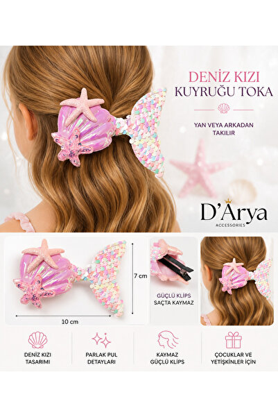 Darya D’Arya White Pink Sea Shell Pastel Shimmering Mermaid Tail Girls' Hair ...