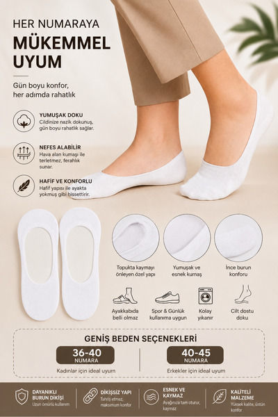 UZN SOCKS 8 чифта невидими чорапи тип "балерина" Дамски чорапи тип "балерина"...