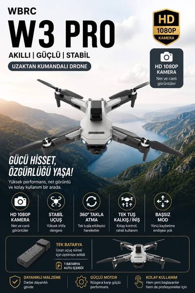 WUNİT W3 PRO Tutacaklı Kumanda Takla Atan Sensörlü Geri Çağırma Özellikli WİF...