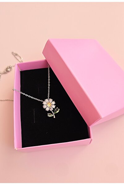 MİLUNXTE Steel Daisy Necklace with Zircon Stone Mini Daisy Pendant (Gift Boxed)