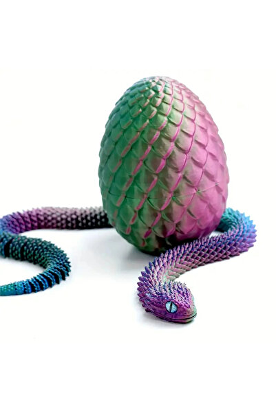 Choice Colorful 3D Printed Snake with Egg Mobility Simulate Snake Ornament De...