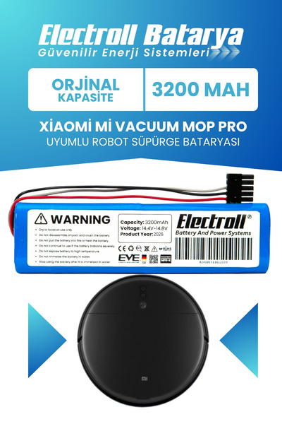 Xiaomi Mi Vacuum Mop Pro Stytj02ym Batarya (ORJİNAL KAPASİTE) 3.200mah Pil Robot Batarya Değişimi