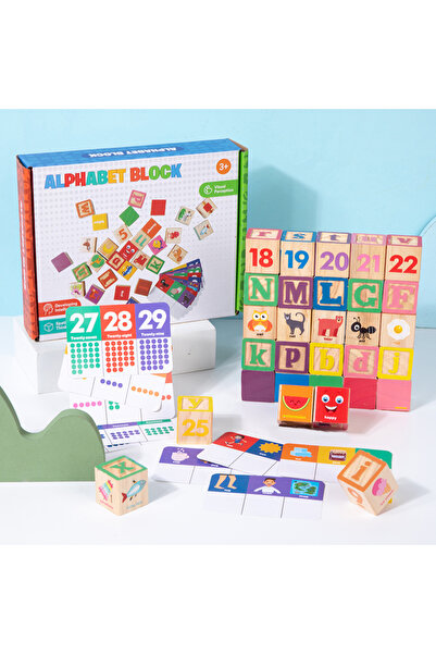Choice Light Yellow Montessori Wooden Number Blocks Early Learning Toys for K...