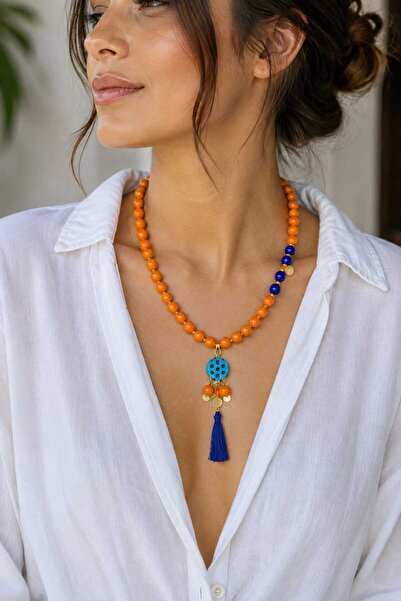 shop Mardin Gölgesi Cam Boncuk Süryani Nazar Taşı Tasarım Kolye Farklı Renkler