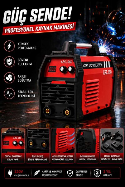 ekinler el aletleri ARC 950 DC İnverter Dijital Kaynak Makinesi (Kırmızı)EEA408